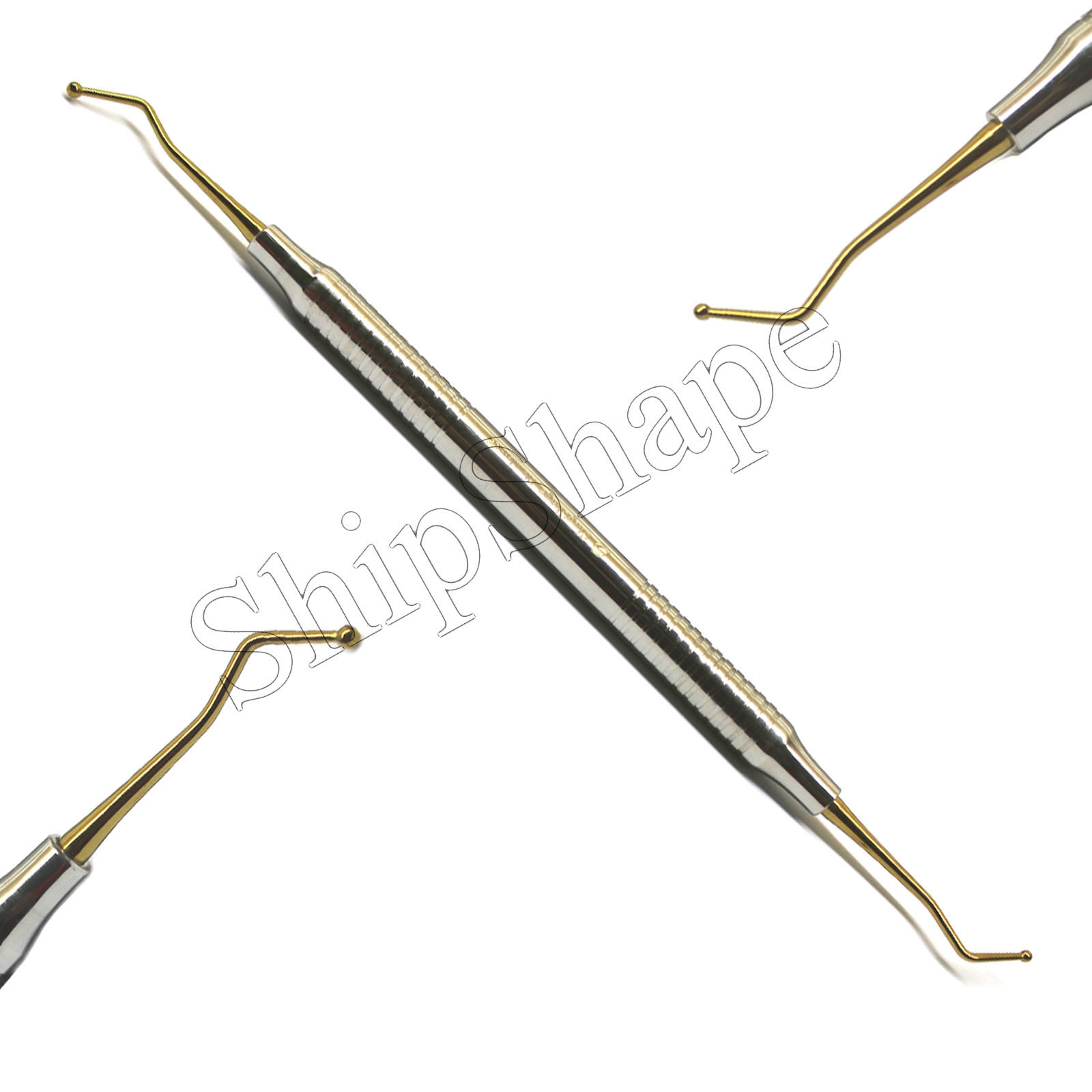 Dental Composite Filling Instruments Titanium Coated Gold Tips Double Ended Scalers - Set of 6-715