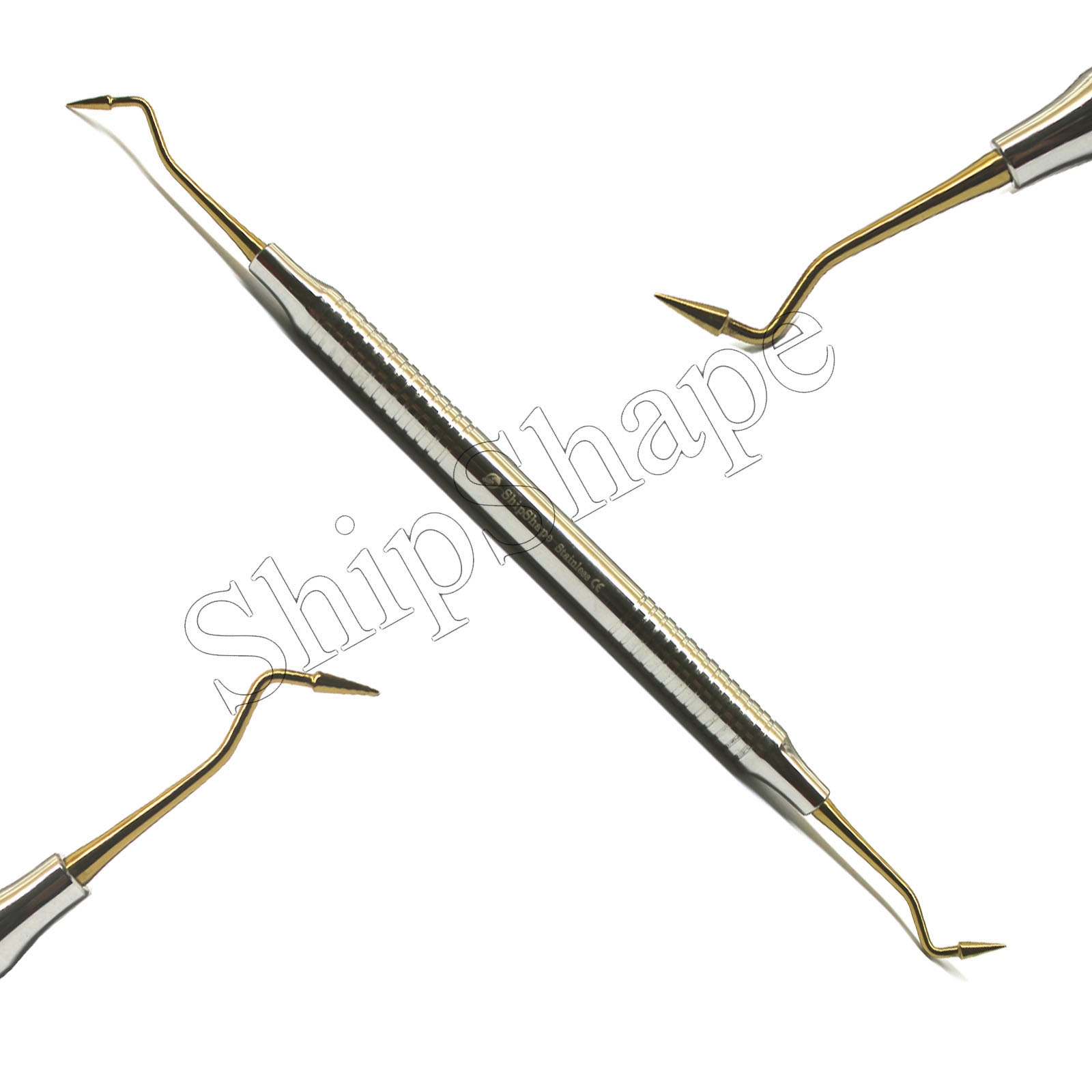Dental Composite Filling Instruments Titanium Coated Gold Tips Double Ended Scalers - Set of 6-718