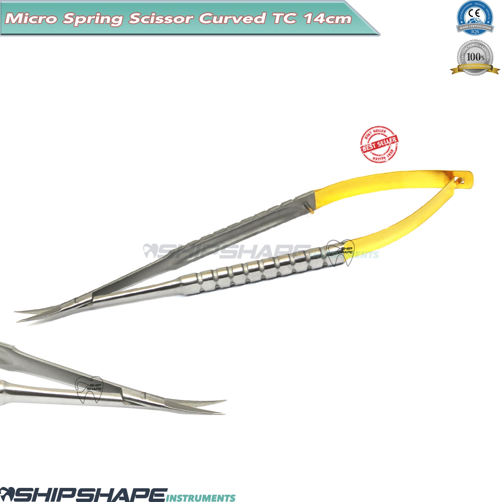 Professional MICRO Scissor Curved Dental Ophthalmic Spring Action Scissors TC-0