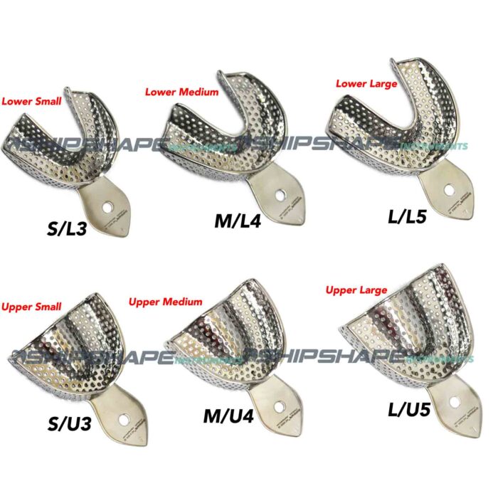 Impression Trays Perforated set of 6pcs